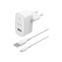 Belkin Boost Charge 12W (MFi) Lightning/USB Charger Kit