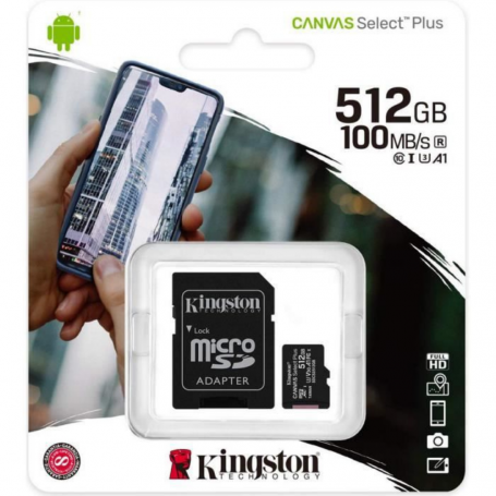 Kingston Canvas Select Plus 512GB Memory Card - Micro SDHC + SD Adapter (Original)