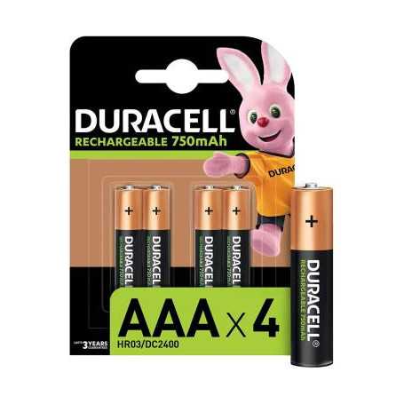 Piles Rechargeables AAA 750mAh DURACELL PLUS HR03 DC2400 x 4pcs