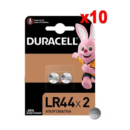 Piles Boutons Alcalines DURACELL LR44 76A/A76/V13GA 10 x 2pcs