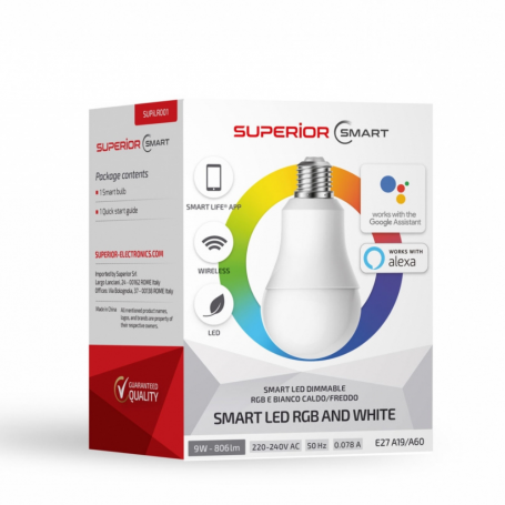 Superior Electronics Smart RGB and LED Connected Bulb E27 10W