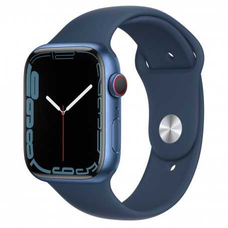 Montre Connectée Apple Watch Séries 7 GPS+CELLULAR 45mm Blue Alu (DEMO Sans Bracelet Vendu pour pièces)