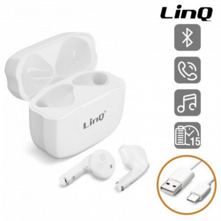 Bluetooth Earphones with Charging Case LinQ R535 White