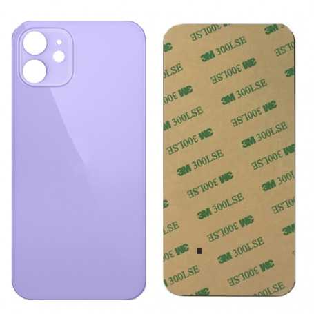 Vitre arrière iPhone 12 Mauve (Grand trou) Sans Logo