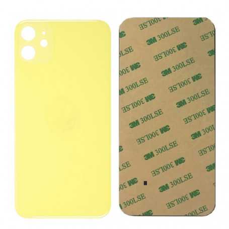 Vitre arrière iPhone 11 Jaune (Grand trou) Sans Logo