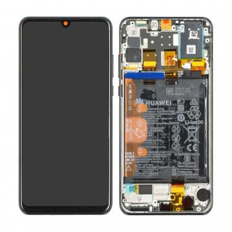 Ecran Huawei P30 Lite Noir Sur Châssis + Batterie (Service pack) - 02352RPW