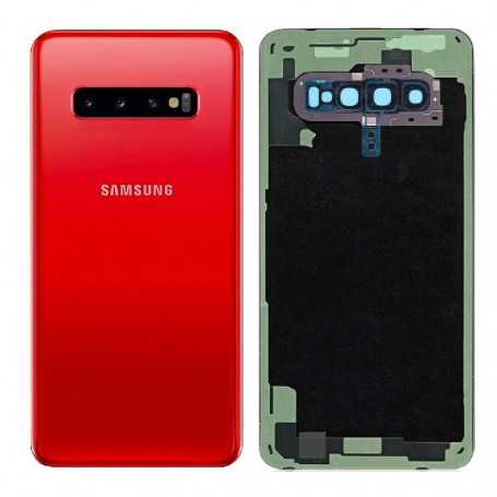 Vitre arrière Samsung Galaxy S10 (G973F) Rouge (Service Pack) - GH82-18378H