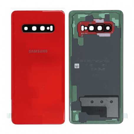 Vitre arrière Samsung Galaxy S10 Plus (G975F) Rouge (Service Pack) - GH82-18406H