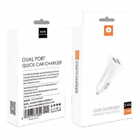 Chargeur Allume-Cigare 2 Ports USB 12W (WUW-C140)