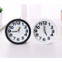 Bedside Alarm Clock, Small and Light Quartz Travel Alarm Clock - Round White