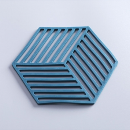 Striped Silicone Trivet - Blue