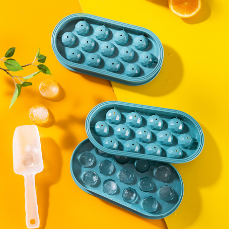 Ice Hockey Molds, Round Ice Cube Trays - Dark Blue