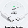 Câble Type-C / Type-B Imprimante UGREEN - 1M : Connectivité fiable et rapide pour une impression sans faille