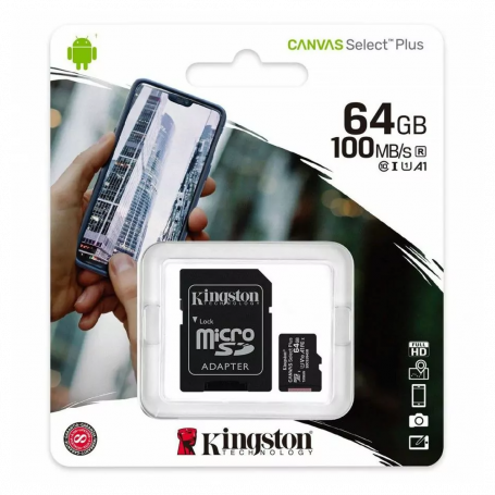 Kingston Canvas Select Plus 64GB Memory Card - Micro SDHC + SD Adapter (Origin)