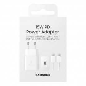 Charging kit Type-C / Type-C Samsung 15W White - Retail Box (Original)
