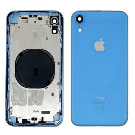 Chassis Arrière iPhone XR Sans module charge sans fil Avec bouton Bleu (Origine Demonté) - Grade AB