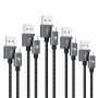 USB / Micro Nylon Braided Cable RAMPOW RAA19 Grey/Black - 20cm/2*1m/2m/3m - Pack of 5