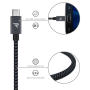 USB / Micro Nylon Braided Cable RAMPOW RAA-20 Grey/Black - 20cm/1m/2*2m/3m - Pack of 5