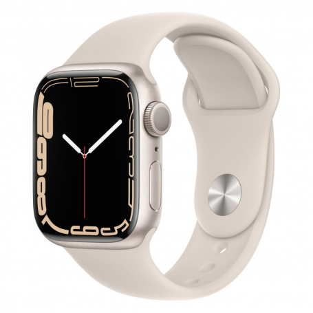 Montre Connectée Apple Watch Series 7 Cellular 41mm Aluminium Lumière Stellaire - Grade A