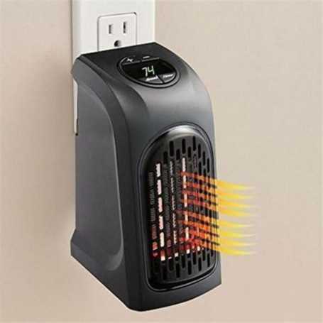 400W Household Style Mini Heater with Wall Socket - Black