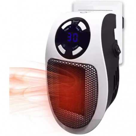 500W Household Style Mini Heater with Wall Socket - Silver