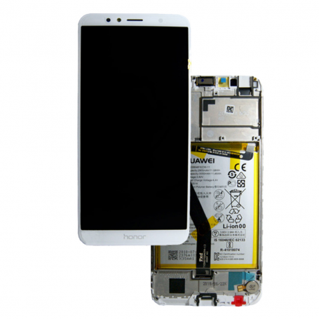 Ecran Huawei Honor 7A Blanc Sur Châssis + Batterie (Service Pack) - 02351WER