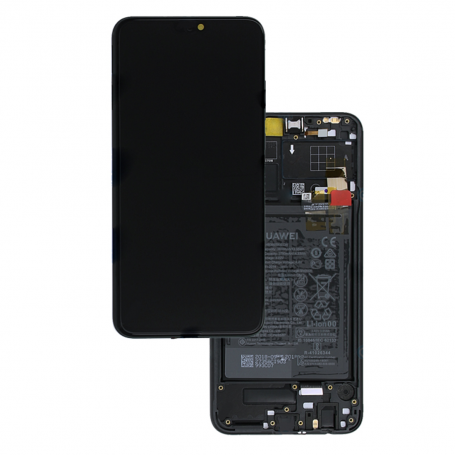 Ecran Huawei Honor 8X Noir Sur Châssis + Batterie (Service Pack) - 02352DWX