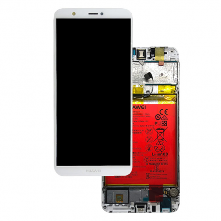 Ecran Huawei P Smart Blanc Sur Châssis + Batterie (Service Pack) - 02351SVE-02351SVL