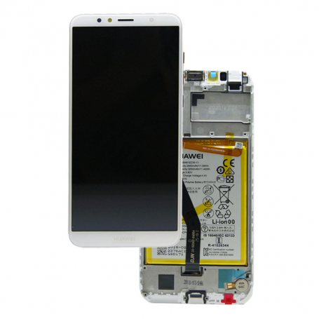 Screen Huawei Y6 2018 White on Frame + Battery (Service Pack) - 02351WLK