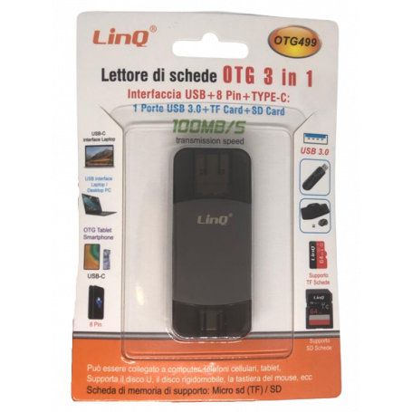 USB Card Reader / TF/SD Card Reader 3 in 1 USB-C / USB LinQ OTG 499