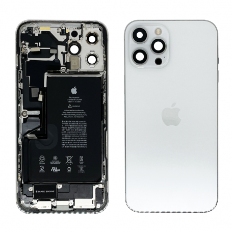 Back Cover Housing iPhone 12 Pro Max White - Charging Connector + Battery (Original Disassembled) Grade A