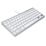 Wired Ultra-Slim Keyboard Compatible with Mac and Windows French AZERTY English QWERTY - Silver