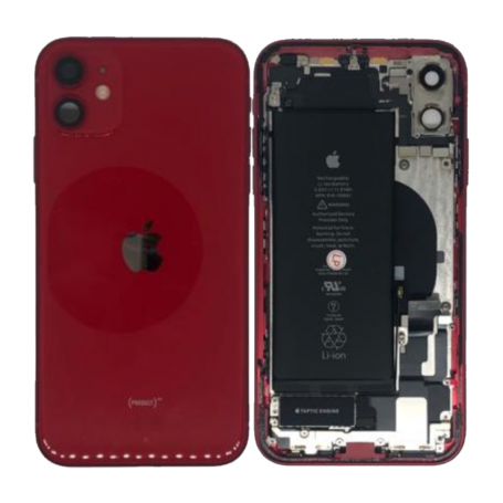 Back Cover Housing iPhone 11 Red - Charging Connector Battery (Original Disassembled) Grade A