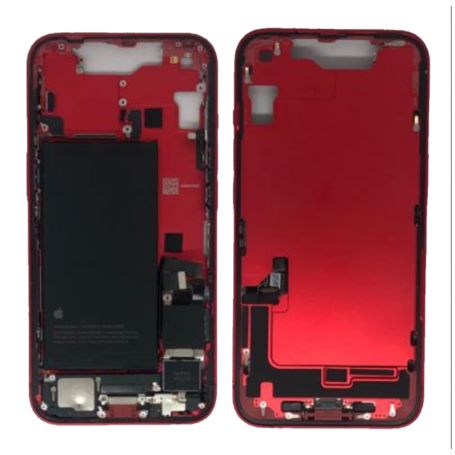 Rear Frame iPhone 14 without Rear Glass with Battery Red (Original Disassembled) - Grade A