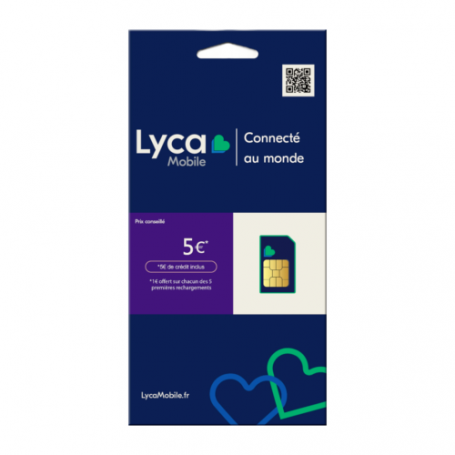 Lyca Mobile Prepaid SIM Card with 5€ Credit Included