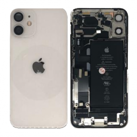 Back Cover Housing iPhone 12 Mini White - Charging Connector + Battery (Original Disassembled) Grade B