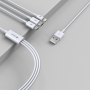 3 in 1 Cable - Devia Smart Series - Micro USB / Lightning / Type C 1.2M - White