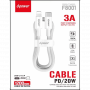 Braided Nylon Cable - D-power F8001 - 1.2M White