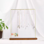 Minimalist necklace display stand - Solid wood and metal