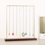 Minimalist necklace display stand - Solid wood and metal