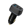 Chargeur Allume-Cigare Full Compatible 1 USB + 2 USB-C 115W - Devia Extreme Speed Series - Noir