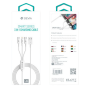 3 in 1 Cable - Devia Smart Series - Micro USB / Lightning / Type C 1.2M - White