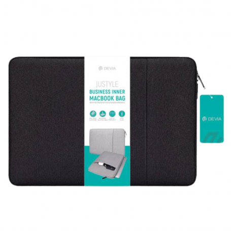 Sac Intérieur pour MacBook / PC Portable 13.3" à 15.4" - Devia Justyle Business - Noir