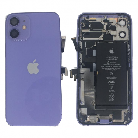 Back Cover Housing iPhone 12 Mini Purple - Charging Connector + Battery (Original Disassembled) Grade B