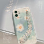 Protective case with motifs of watercolor blue flowers and laser necklaces (Mayline)