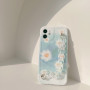 Protective case with motifs of watercolor blue flowers and laser necklaces (Mayline)