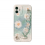 Protective case with motifs of watercolor blue flowers and laser necklaces (Mayline)