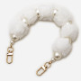 Phone case necklace with white pompom, gold clasp - 30 cm.