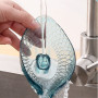 Wall-Mounted Soap Dish without Drilling in Leaf Shape with Suction Cup