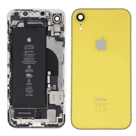 Rear Frame iPhone XR with Battery Yellow (Origin Disassembled) - Grade A